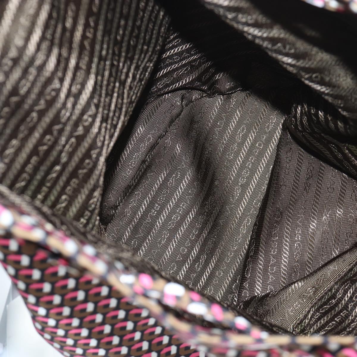 PRADA Backpack Nylon Pink Brown Auth 199345V