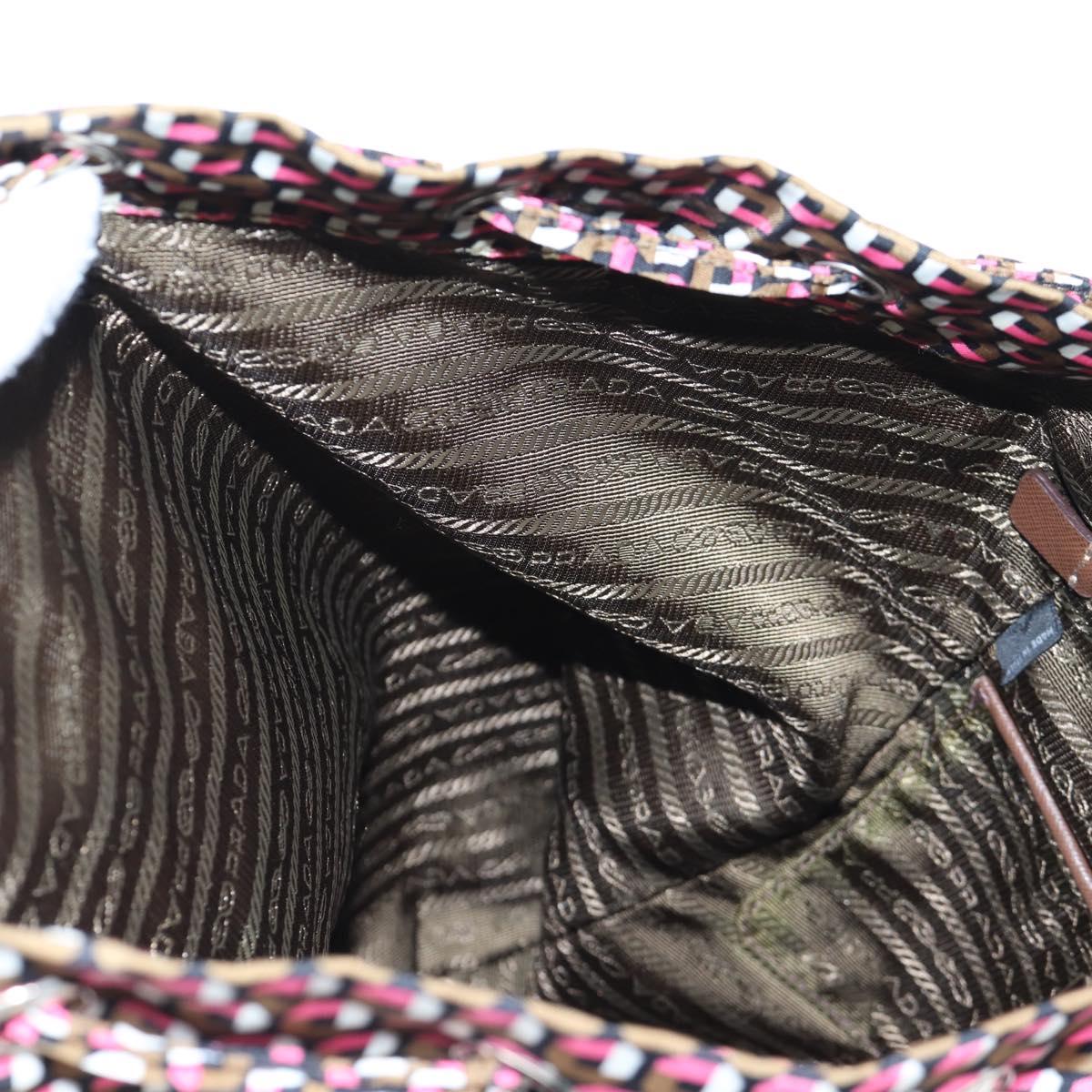 PRADA Backpack Nylon Pink Brown Auth 199345V