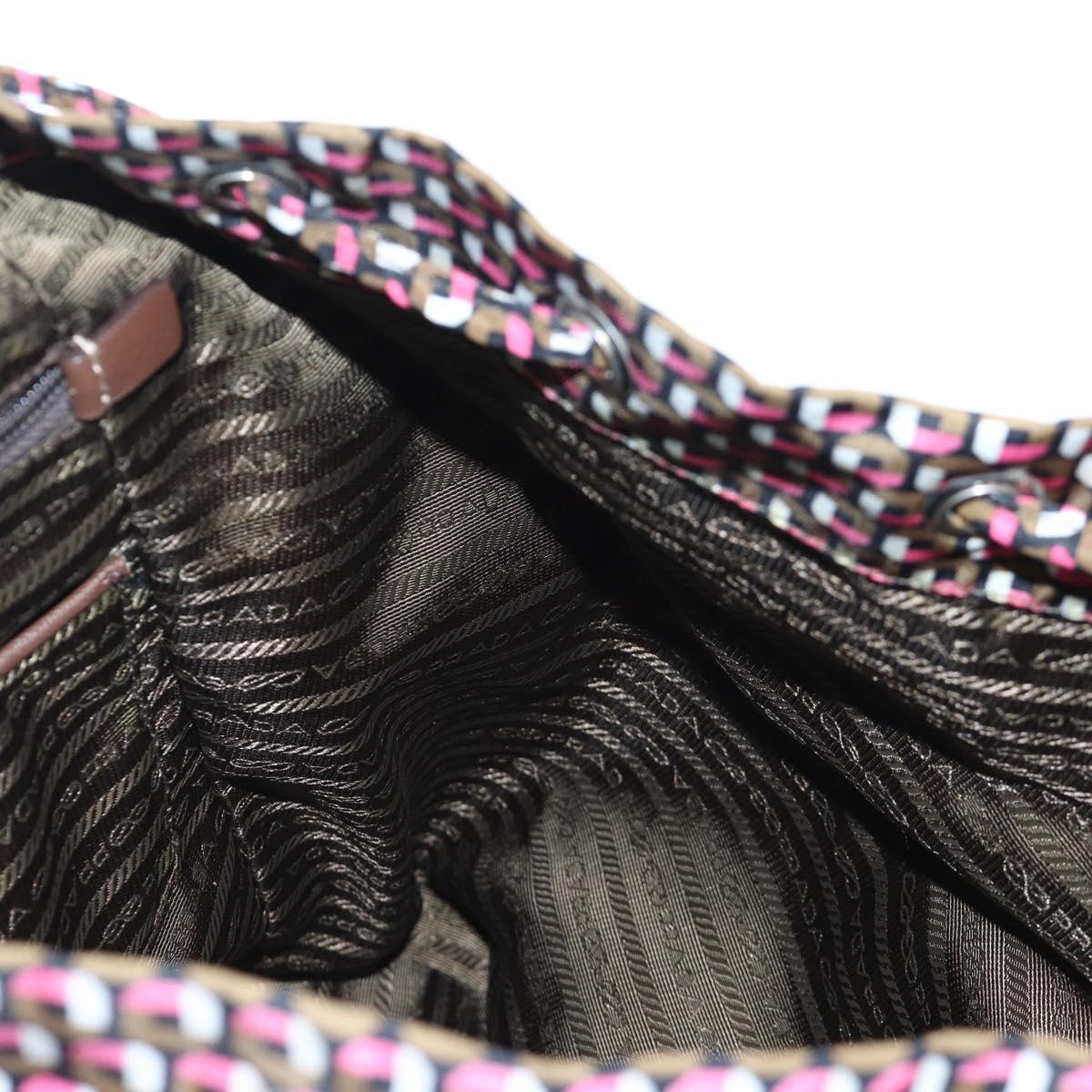 PRADA Backpack Nylon Pink Brown Auth 199345V