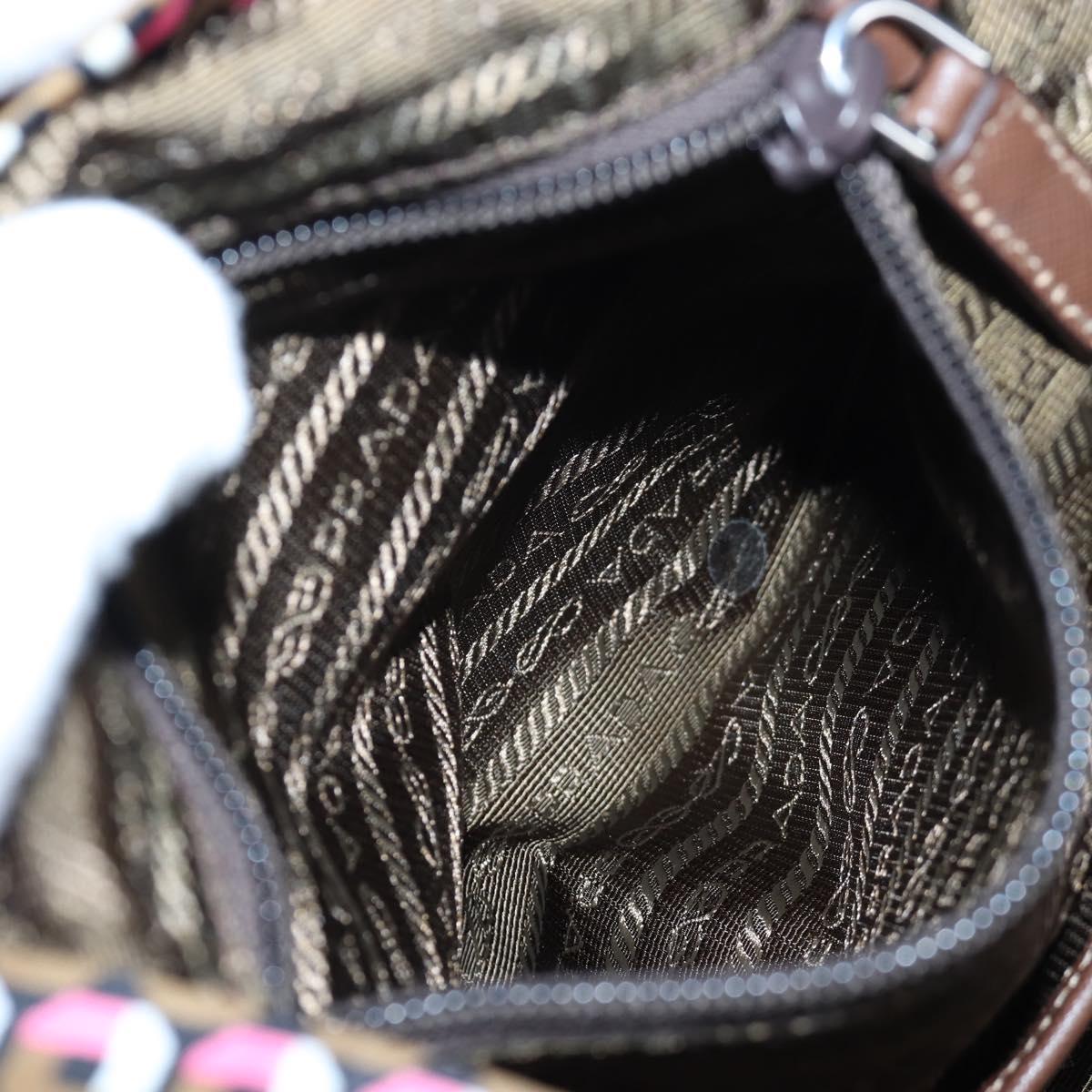 PRADA Backpack Nylon Pink Brown Auth 199345V