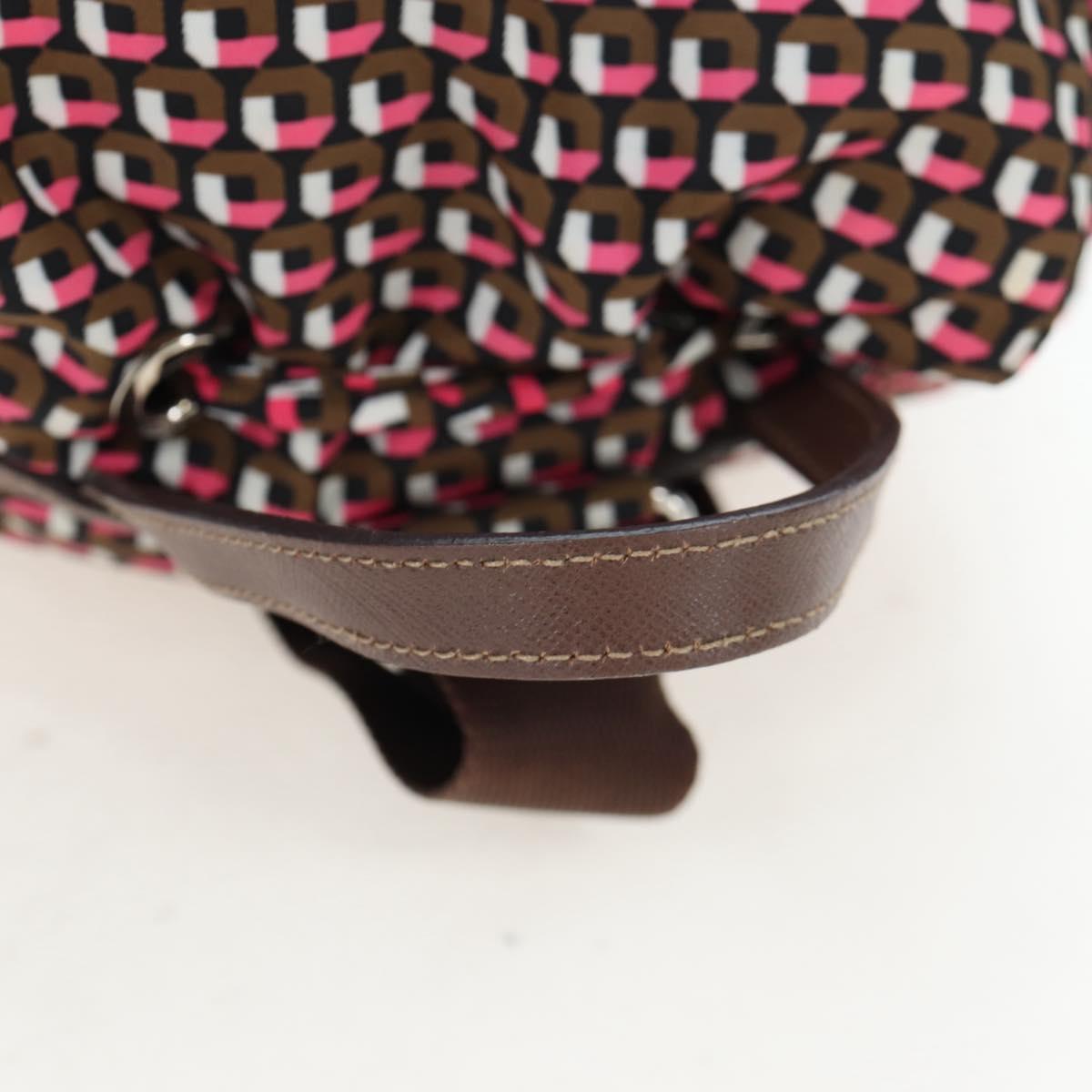 PRADA Backpack Nylon Pink Brown Auth 199345V