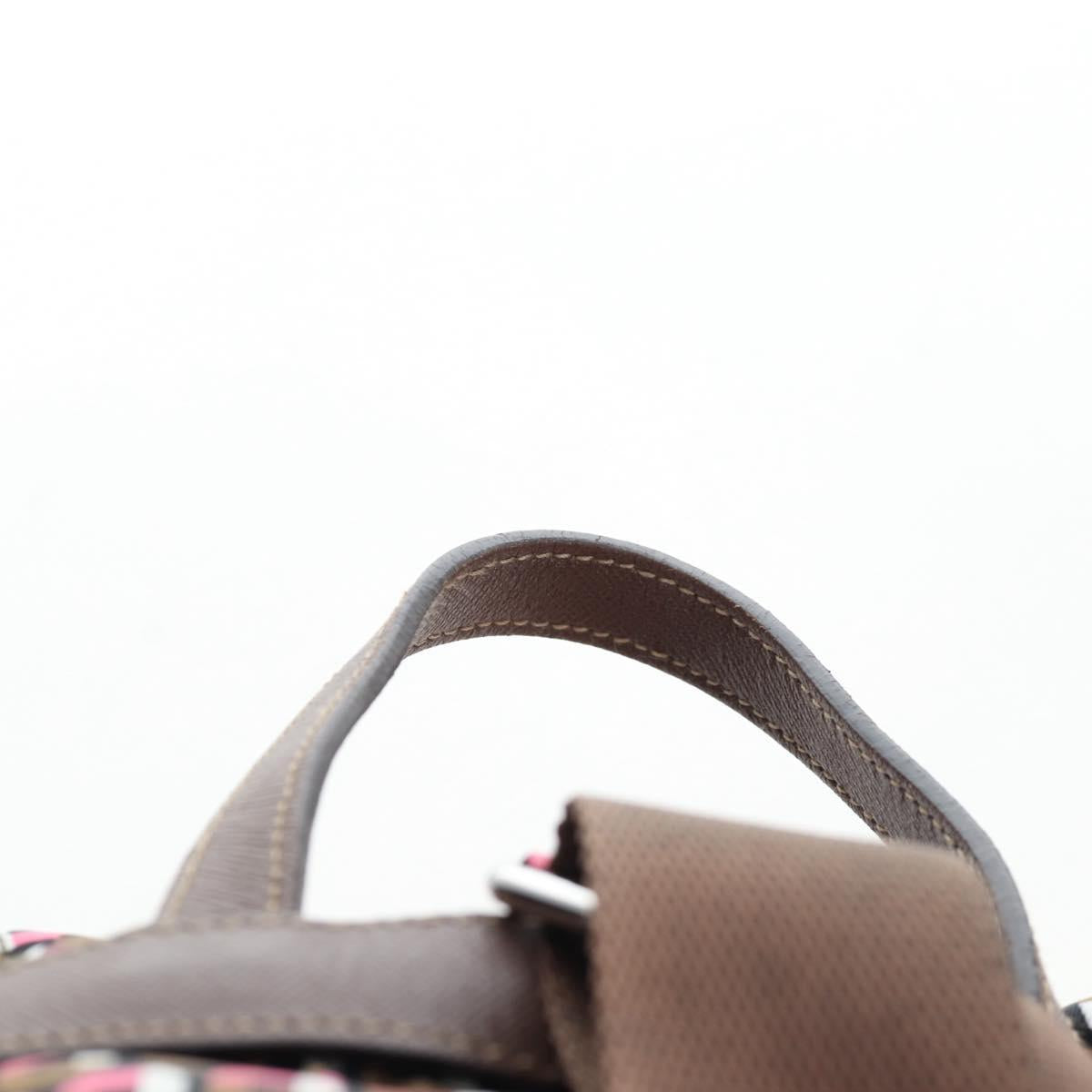 PRADA Backpack Nylon Pink Brown Auth 199345V