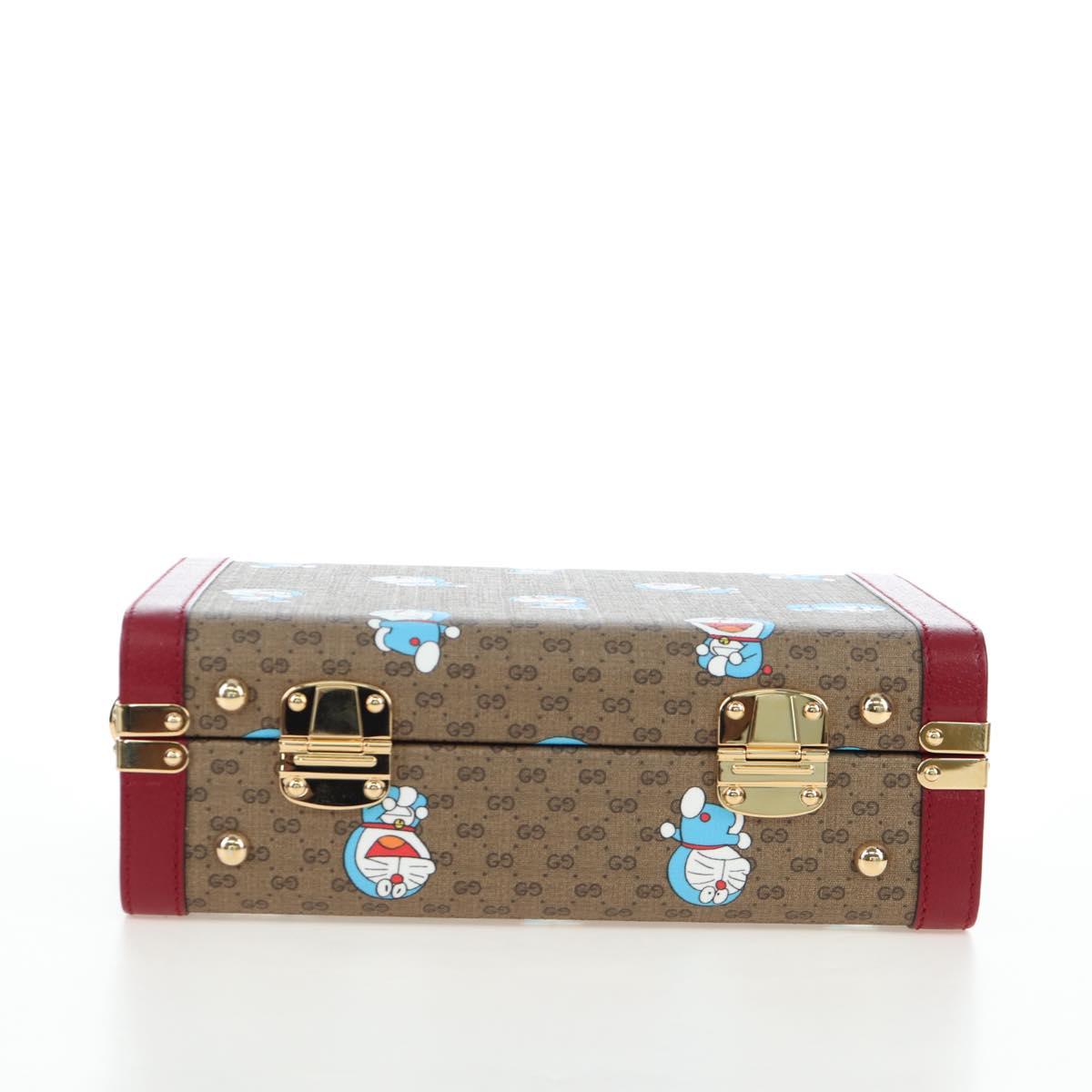 GUCCI Micro GG Supreme Doraemon Hand Bag PVC 2way Beige 633587 Auth 199347SM