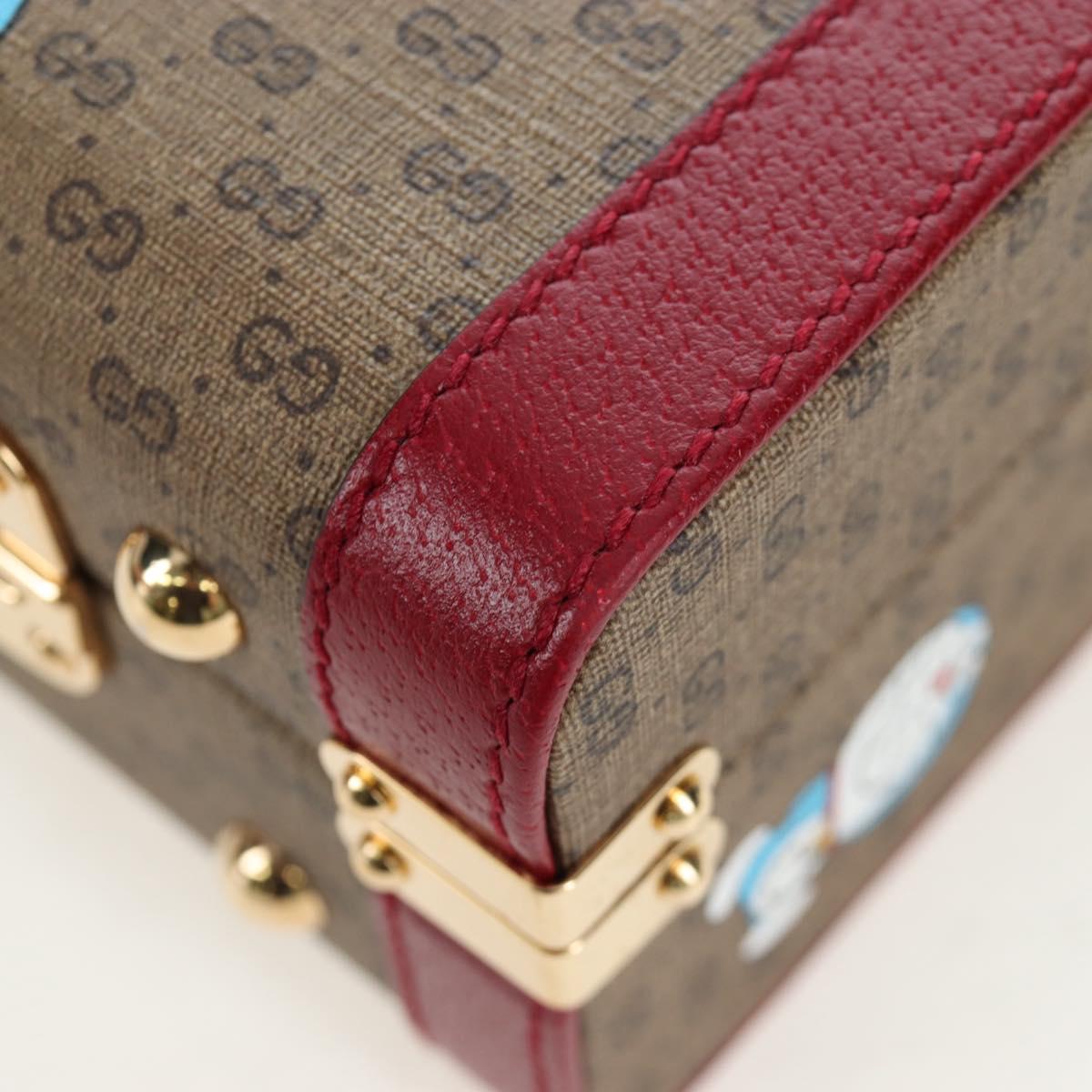 GUCCI Micro GG Supreme Doraemon Hand Bag PVC 2way Beige 633587 Auth 199347SM