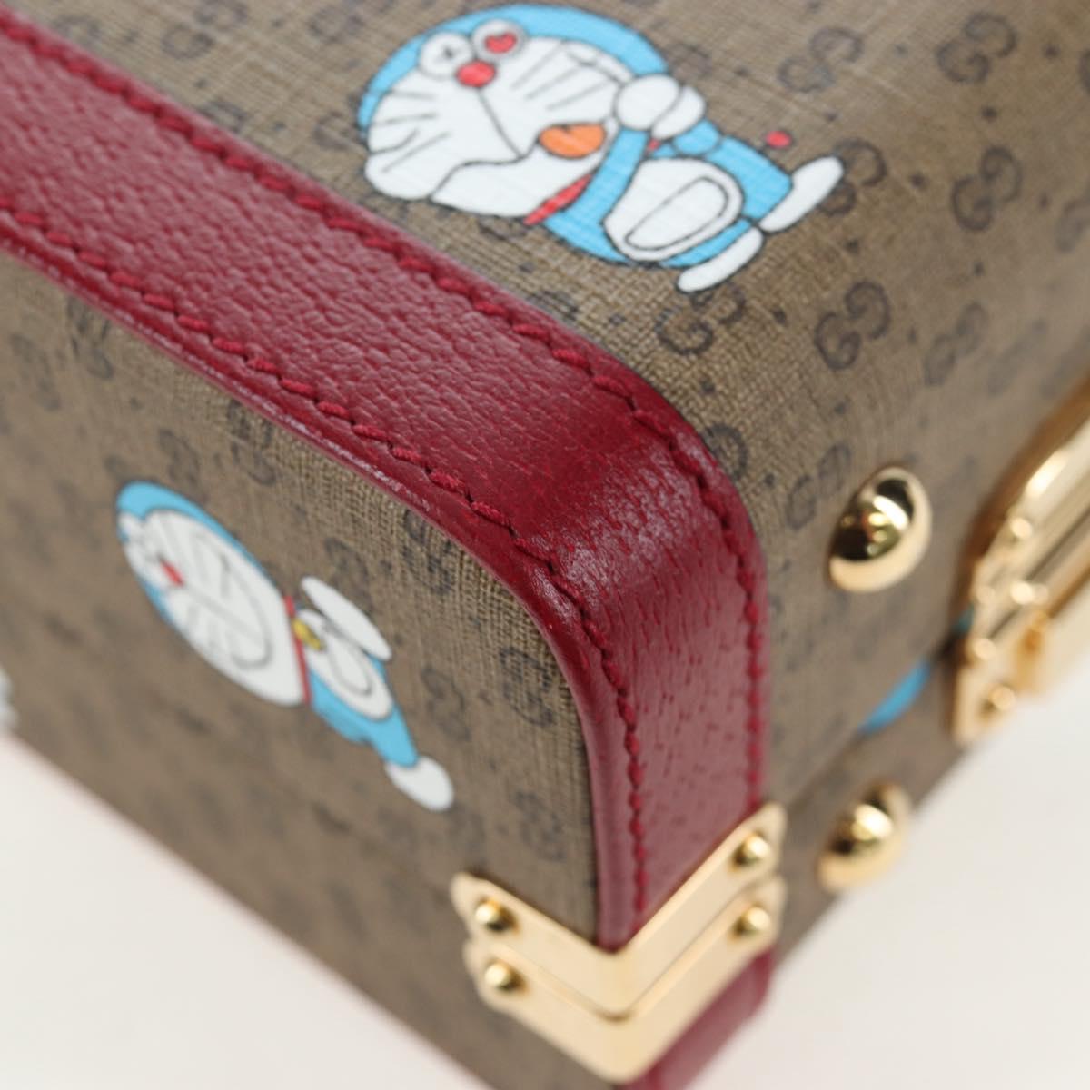 GUCCI Micro GG Supreme Doraemon Hand Bag PVC 2way Beige 633587 Auth 199347SM
