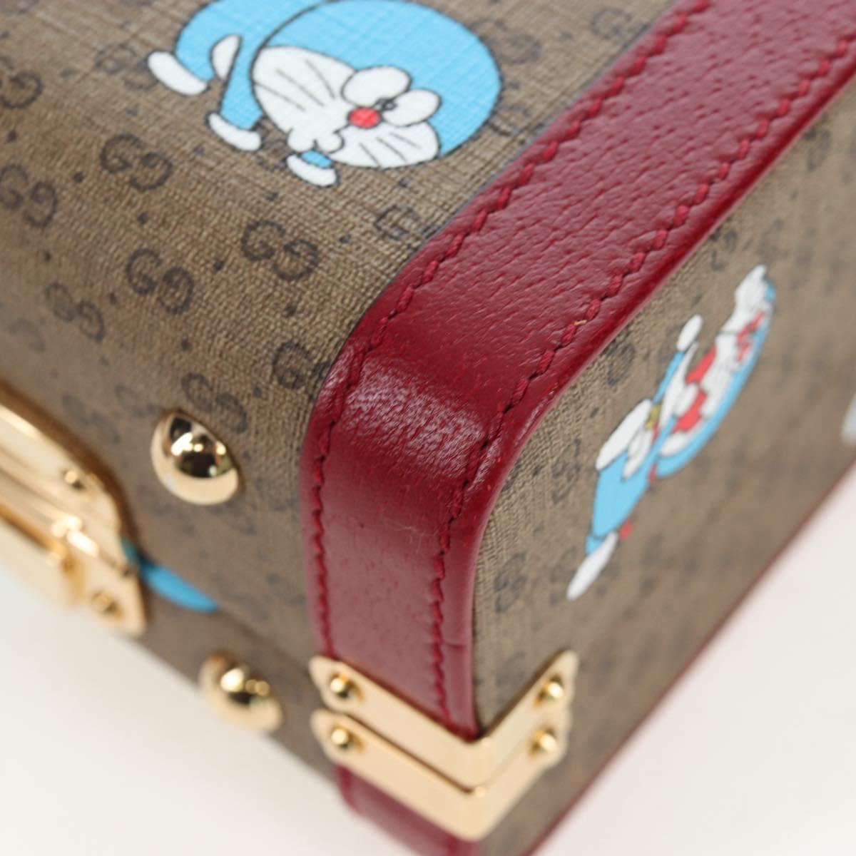 GUCCI Micro GG Supreme Doraemon Hand Bag PVC 2way Beige 633587 Auth 199347SM