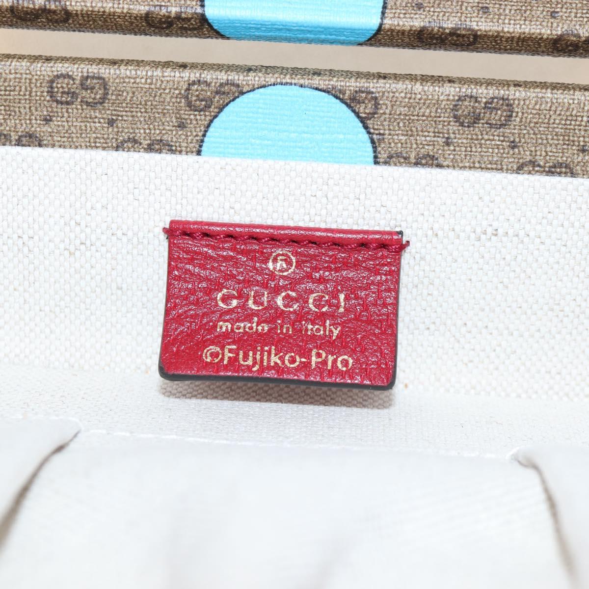GUCCI Micro GG Supreme Doraemon Hand Bag PVC 2way Beige 633587 Auth 199347SM
