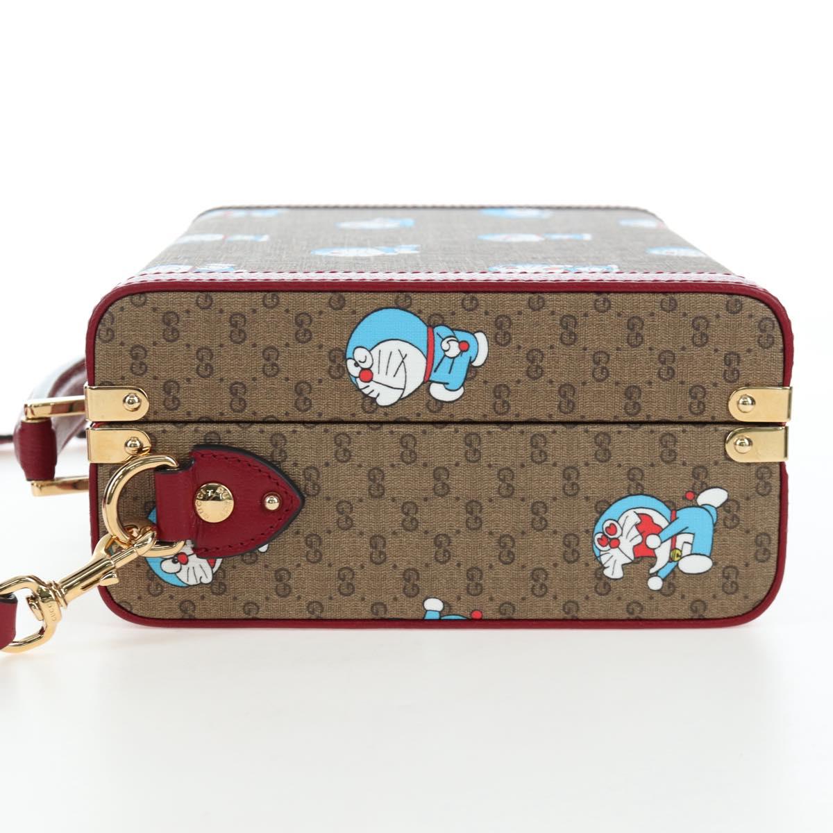 GUCCI Micro GG Supreme Doraemon Hand Bag PVC 2way Beige 633587 Auth 199347SM
