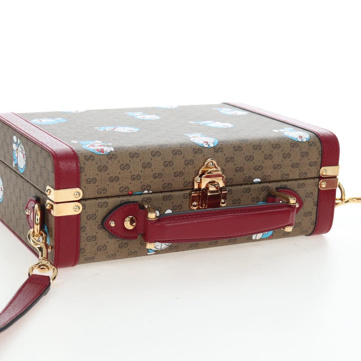 GUCCI Micro GG Supreme Doraemon Hand Bag PVC 2way Beige 633587 Auth 199347SM