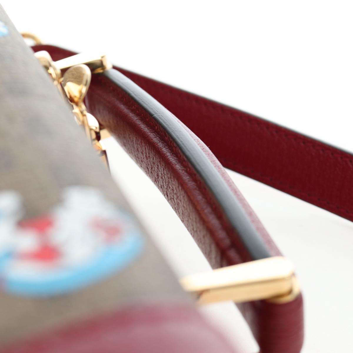 GUCCI Micro GG Supreme Doraemon Hand Bag PVC 2way Beige 633587 Auth 199347SM