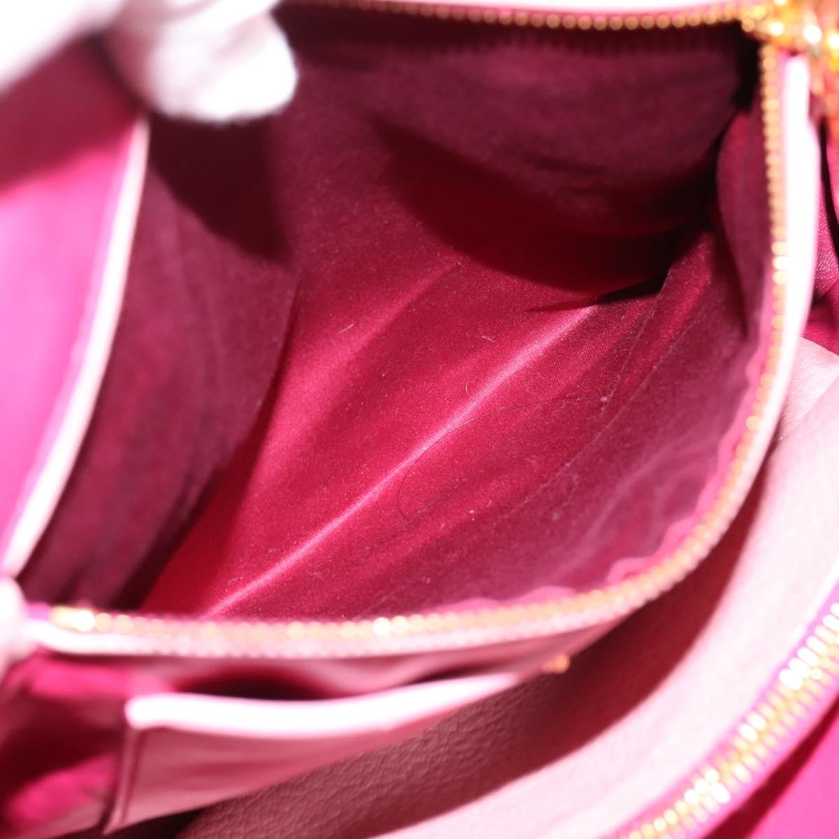 Miu Miu Tote Bag Leather Pink Gold Tone Auth 199349V
