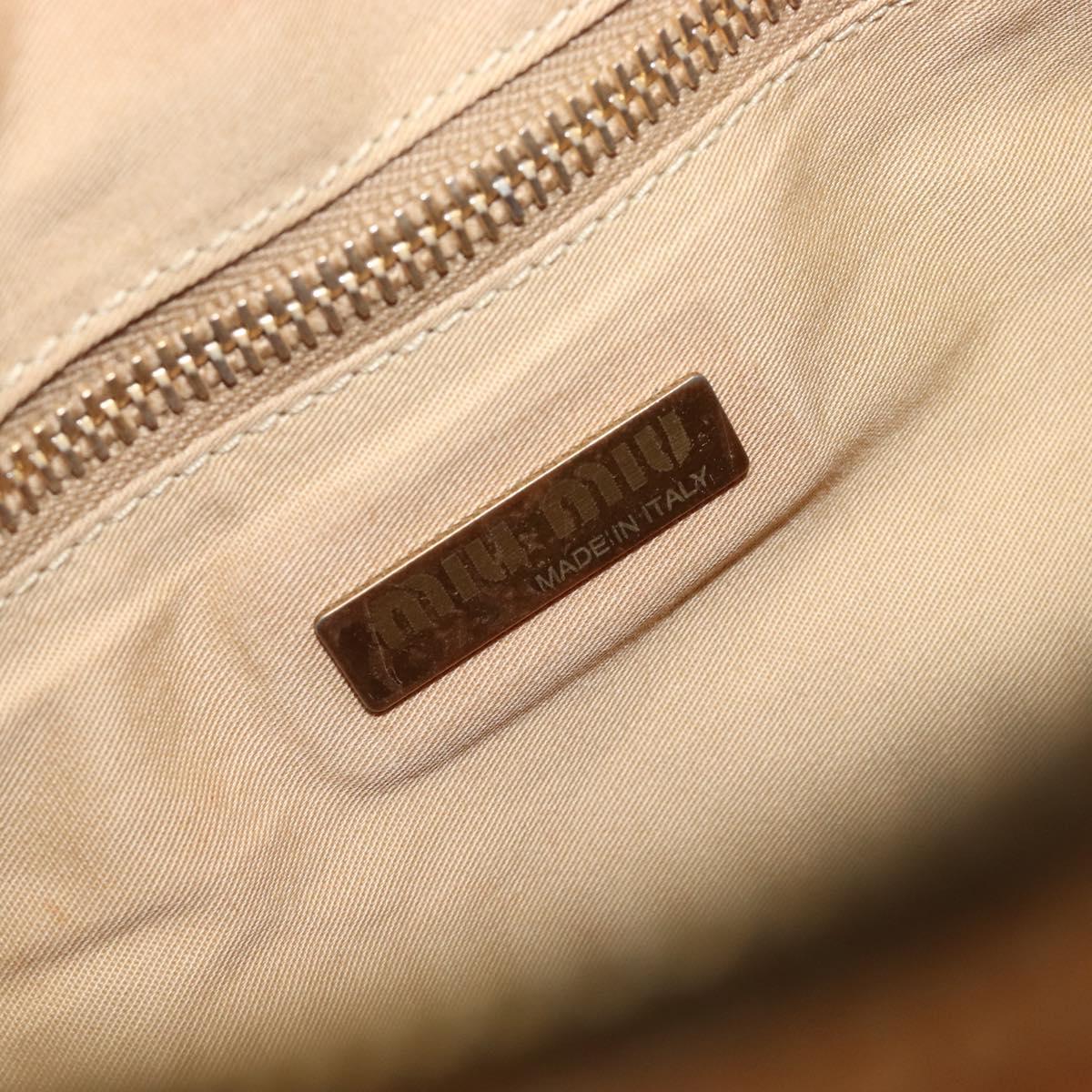 Miu Miu Shoulder Bag Canvas Orange Gold Tone Auth 199352
