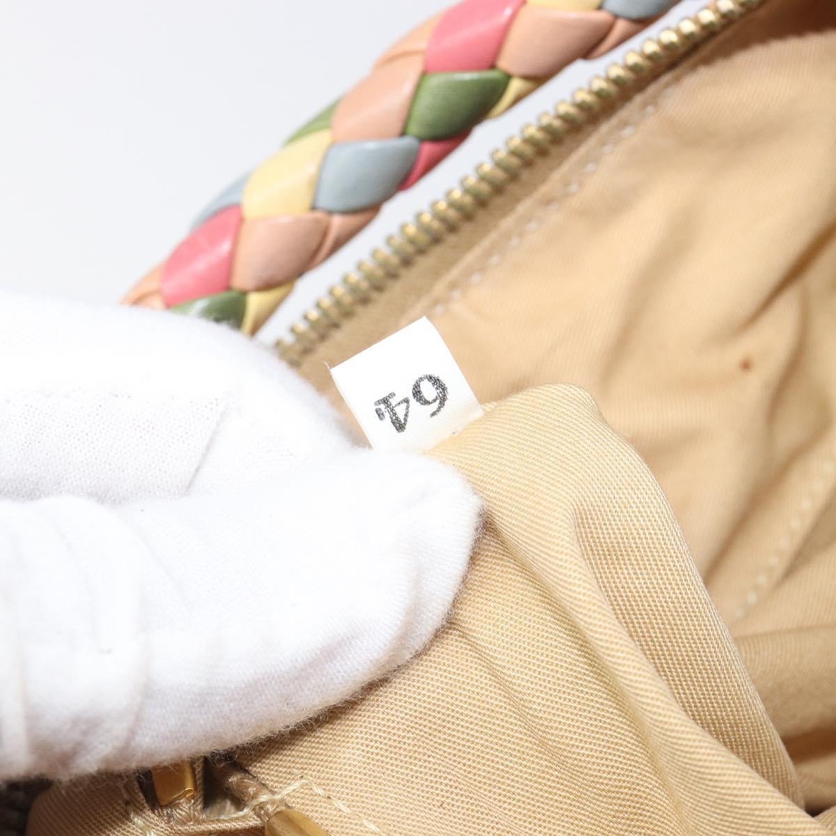 Miu Miu Shoulder Bag Canvas Orange Gold Tone Auth 199352