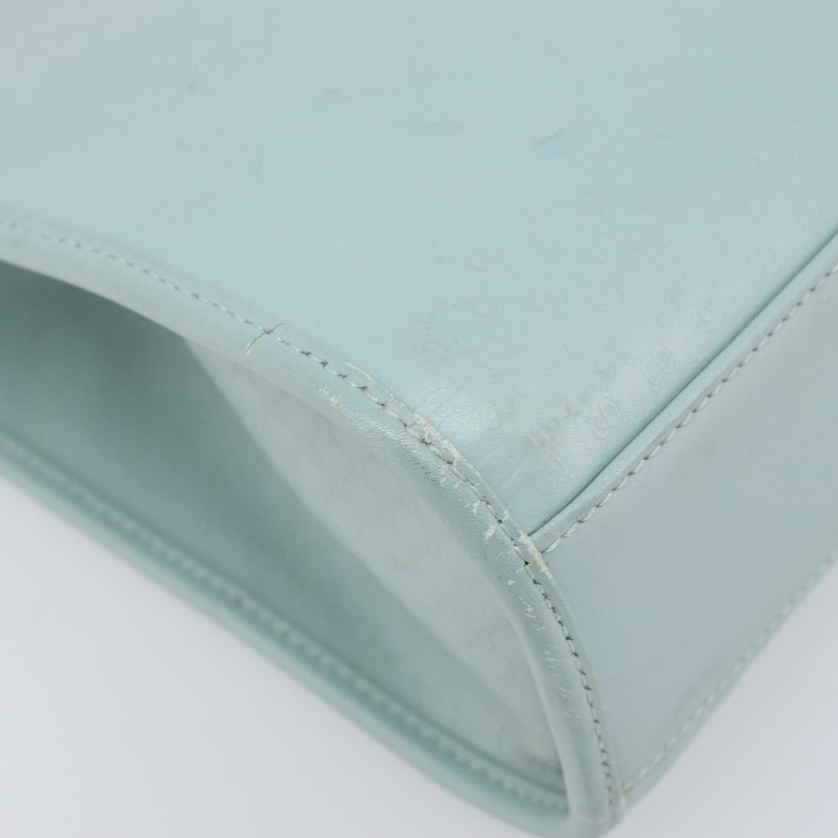 GUCCI Micro GG Jackie Hand Bag PVC Light Blue Gold Tone 002 1065 Auth 199353A
