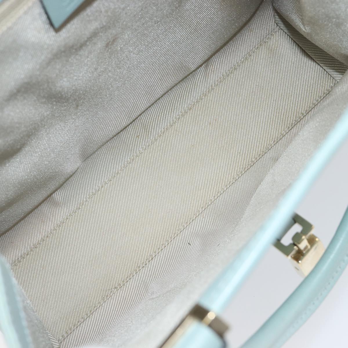 GUCCI Micro GG Jackie Hand Bag PVC Light Blue Gold Tone 002 1065 Auth 199353A
