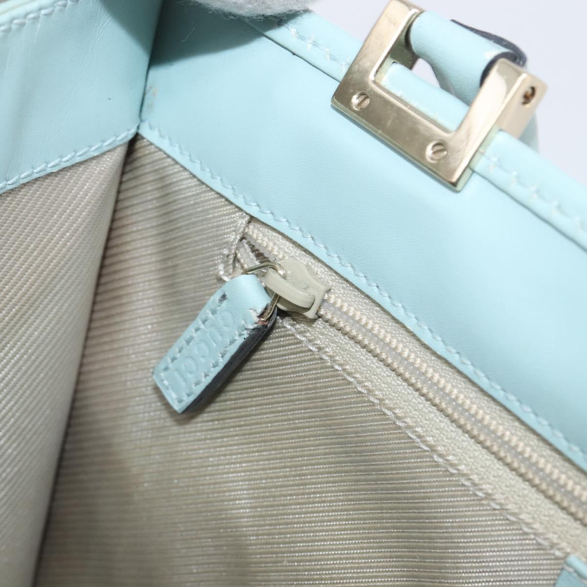 GUCCI Micro GG Jackie Hand Bag PVC Light Blue Gold Tone 002 1065 Auth 199353A