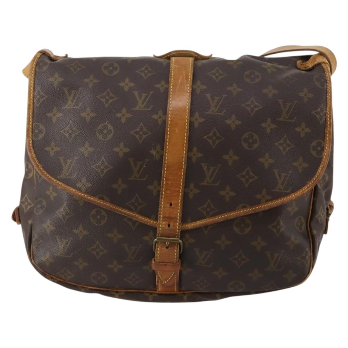LOUIS VUITTON Monogram Saumur 35 Shoulder Bag M42254 LV Auth 199354