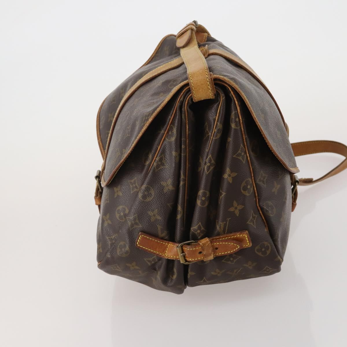 LOUIS VUITTON Monogram Saumur 35 Shoulder Bag M42254 LV Auth 199354