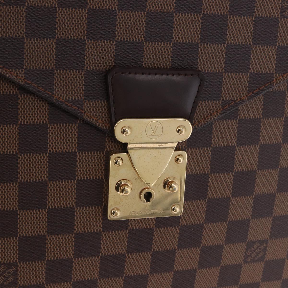 LOUIS VUITTON Damier Ebene Serviette Ambassador Business Bag LV Auth 199355V