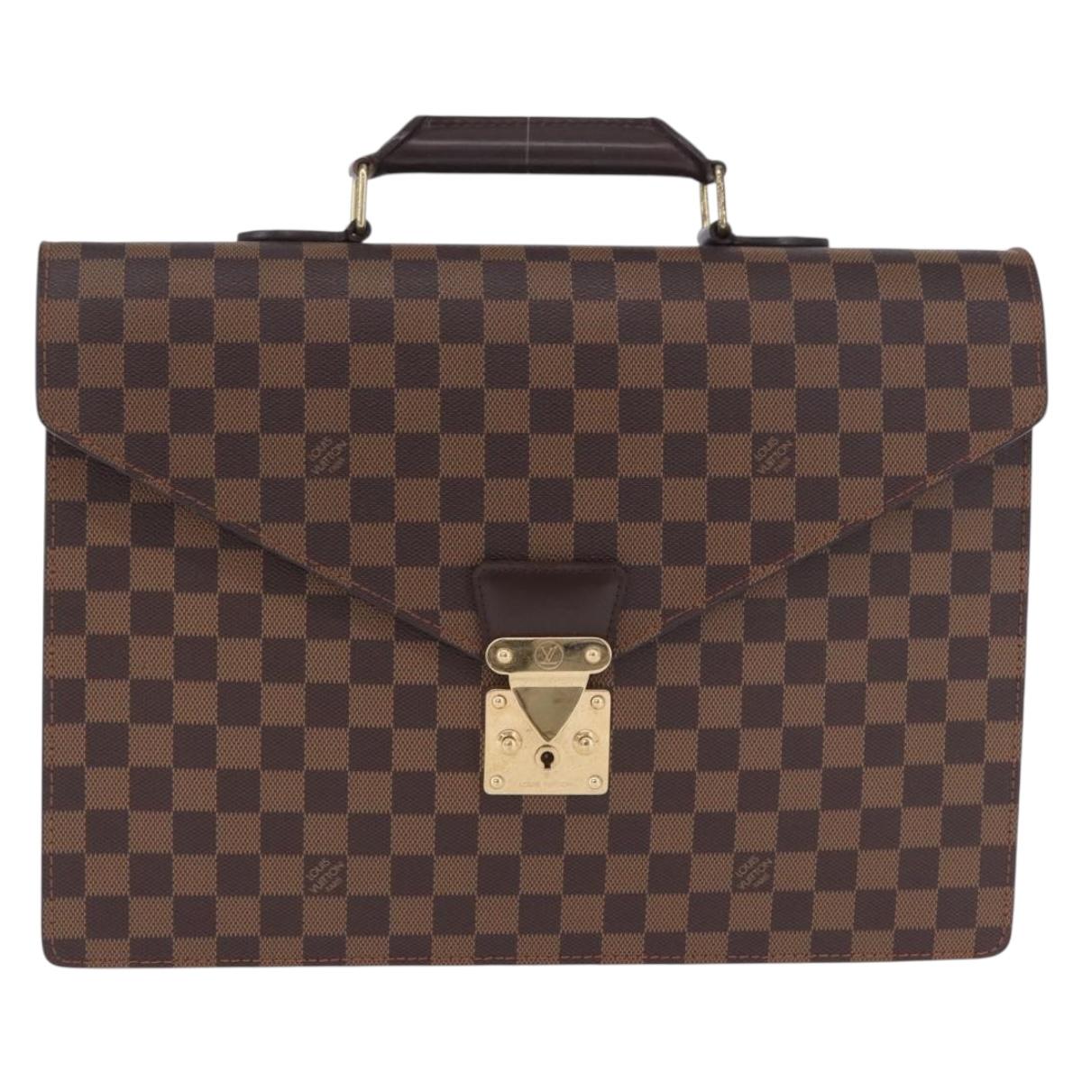 LOUIS VUITTON Damier Ebene Serviette Ambassador Business Bag LV Auth 199355V