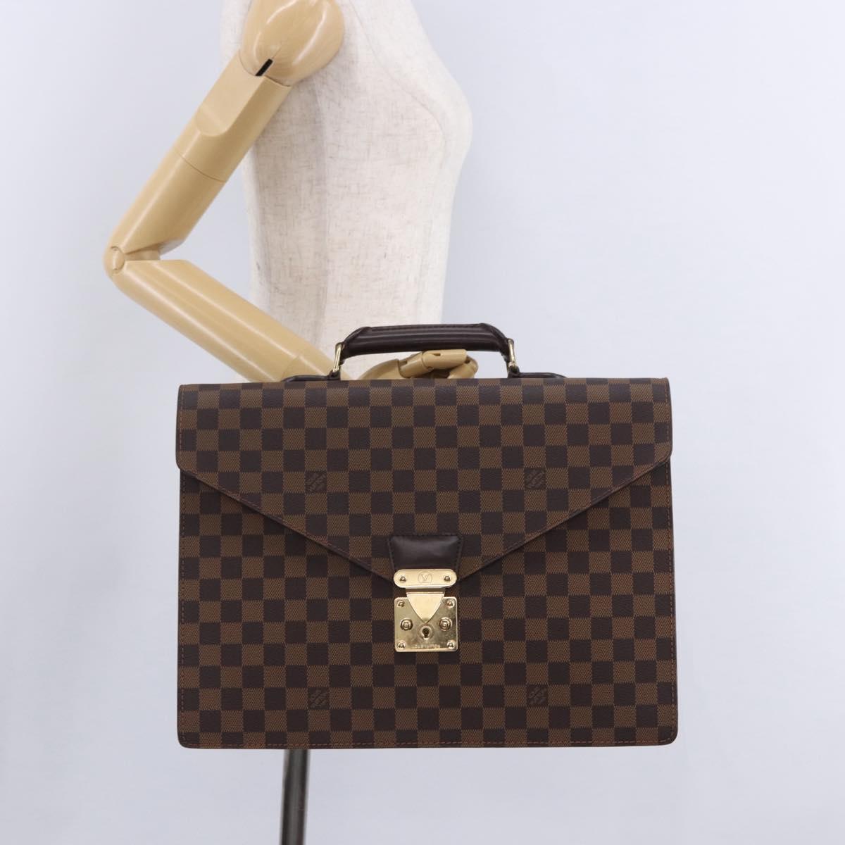 LOUIS VUITTON Damier Ebene Serviette Ambassador Business Bag LV Auth 199355V