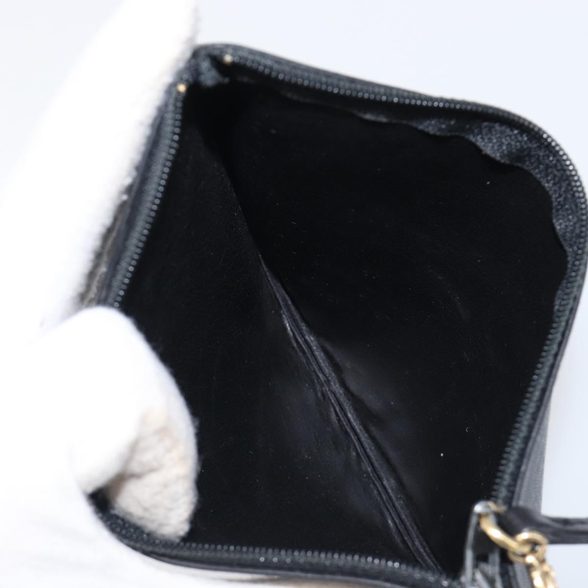 CHANEL Drawstring Chain Shoulder Bag Lamb Skin Black Gold Tone CC Auth 199358V