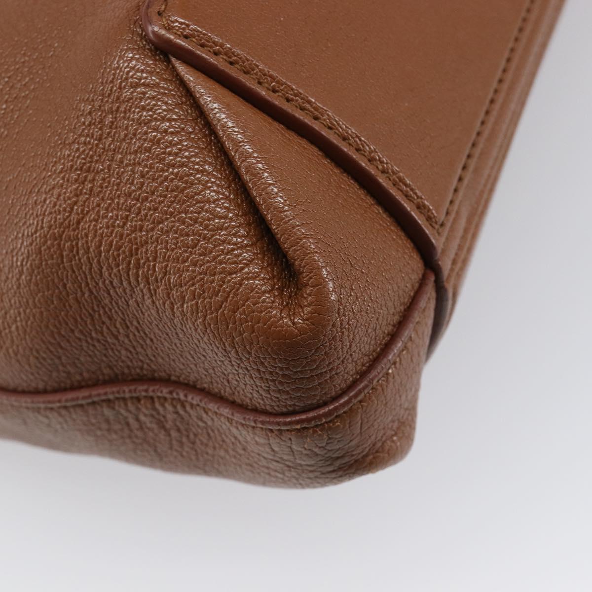 Miu Miu Hand Bag Leather Brown Gold Tone Auth 199360V
