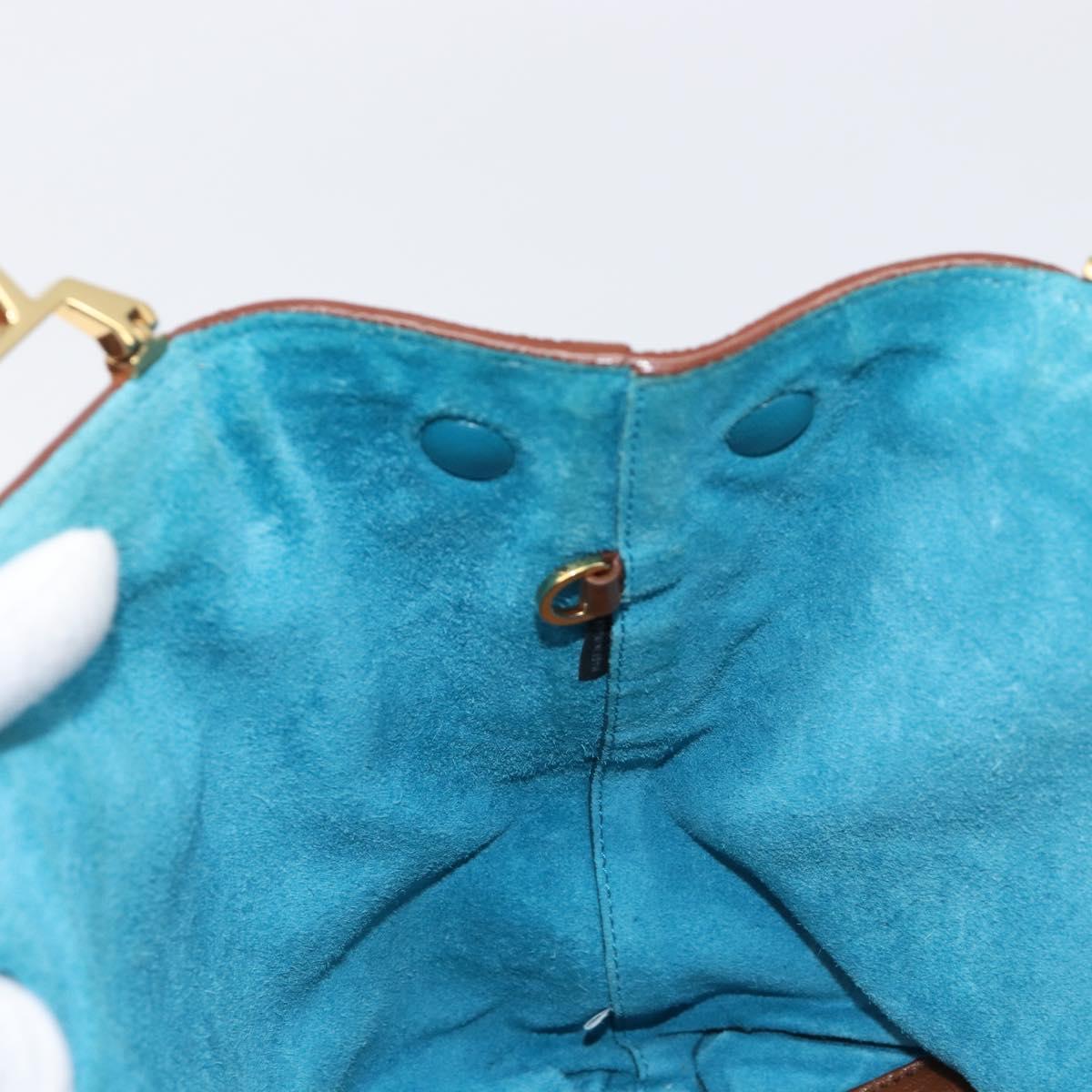 Miu Miu Hand Bag Leather Brown Gold Tone Auth 199360V