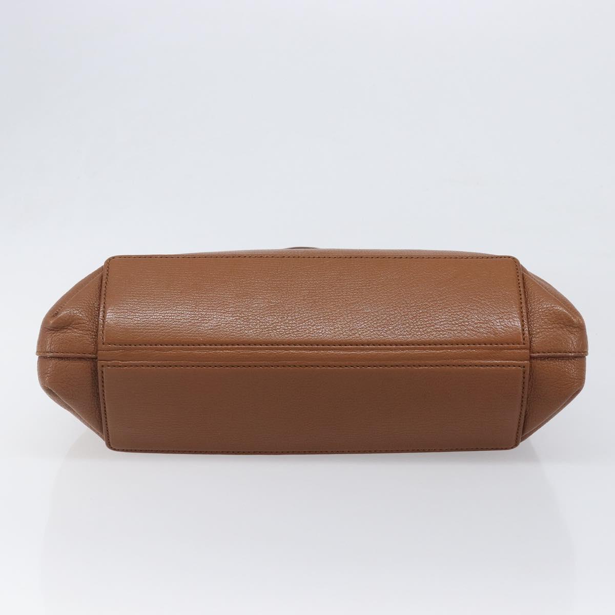 Miu Miu Hand Bag Leather Brown Gold Tone Auth 199360V