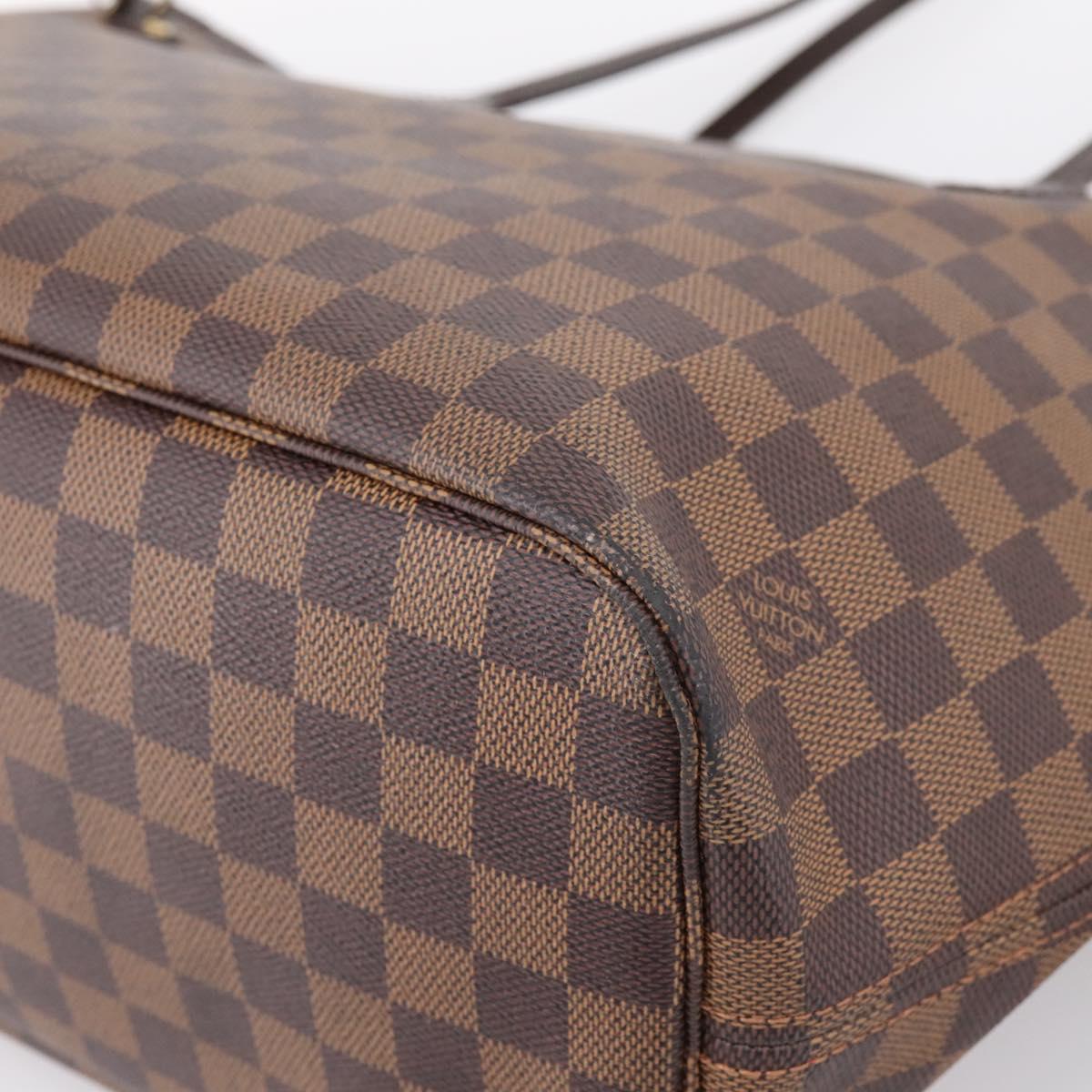 LOUIS VUITTON Damier Ebene Neverfull MM Tote Bag N51105 LV Auth 199361V
