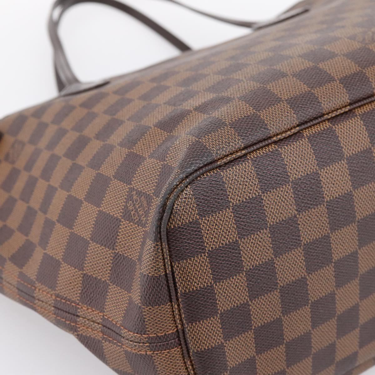LOUIS VUITTON Damier Ebene Neverfull MM Tote Bag N51105 LV Auth 199361V