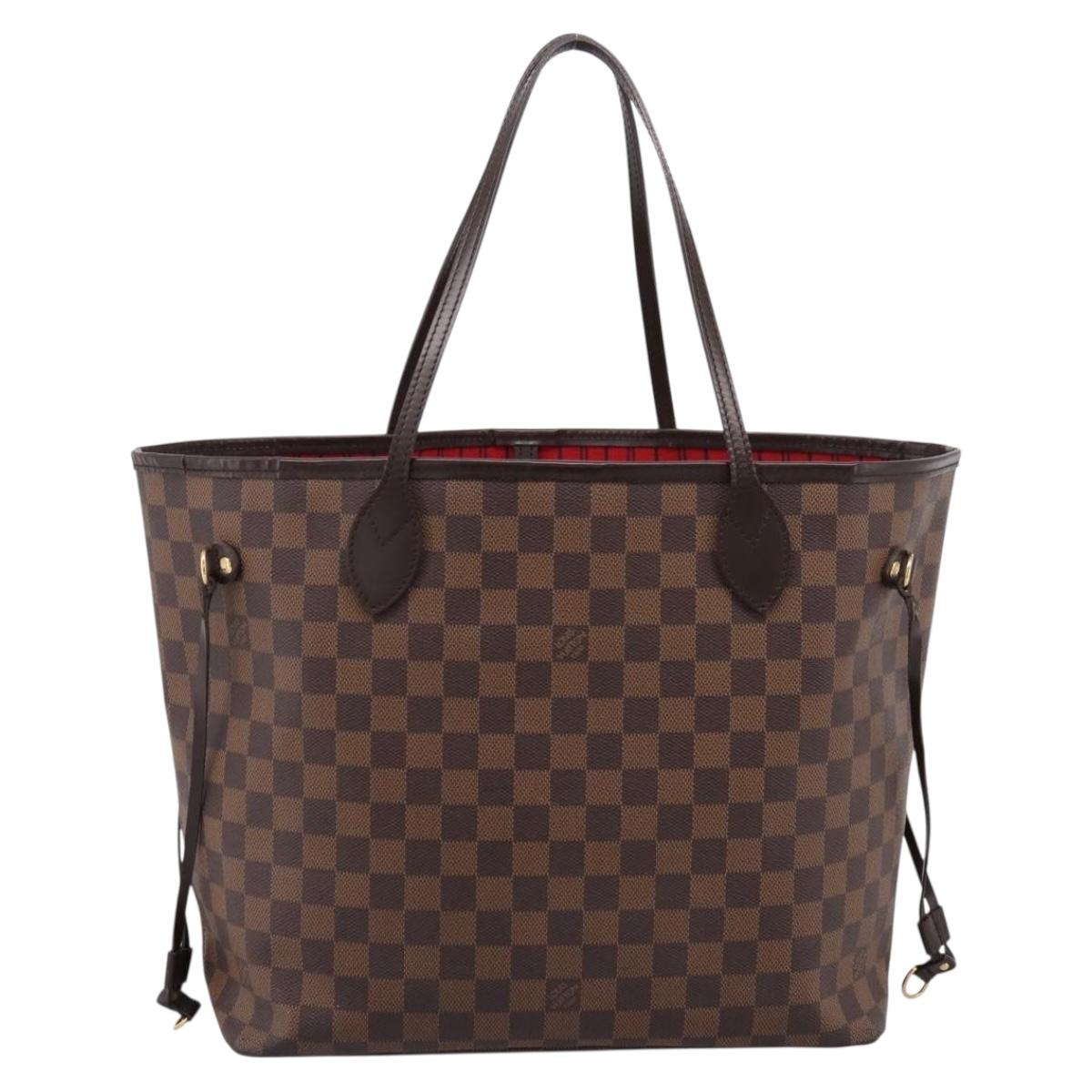 LOUIS VUITTON Damier Ebene Neverfull MM Tote Bag N51105 LV Auth 199361V