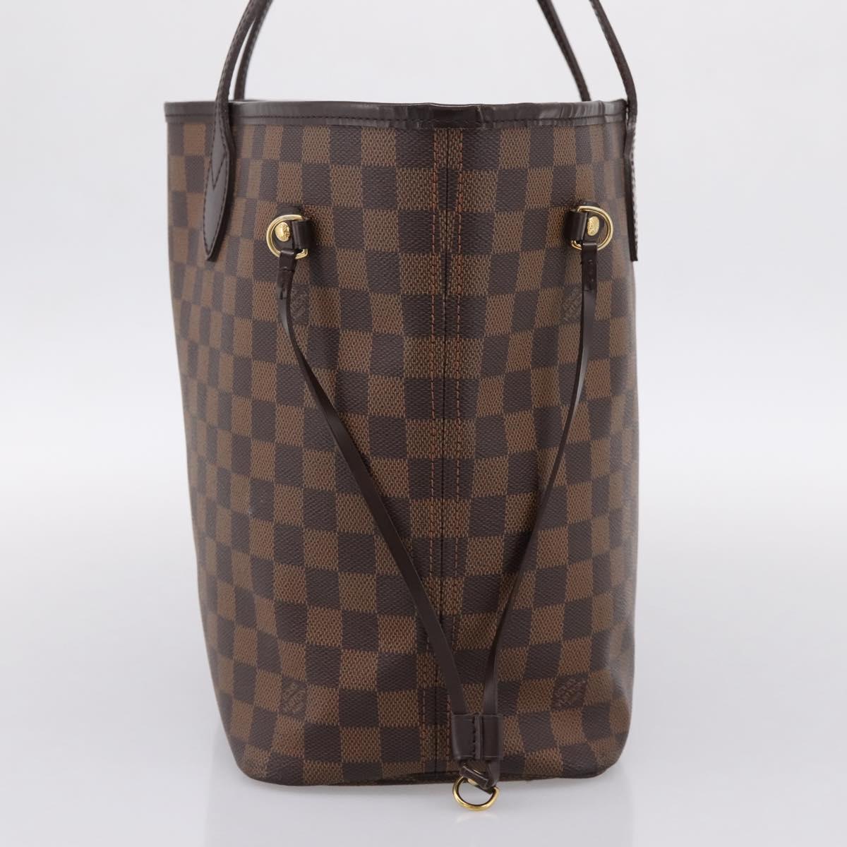LOUIS VUITTON Damier Ebene Neverfull MM Tote Bag N51105 LV Auth 199361V