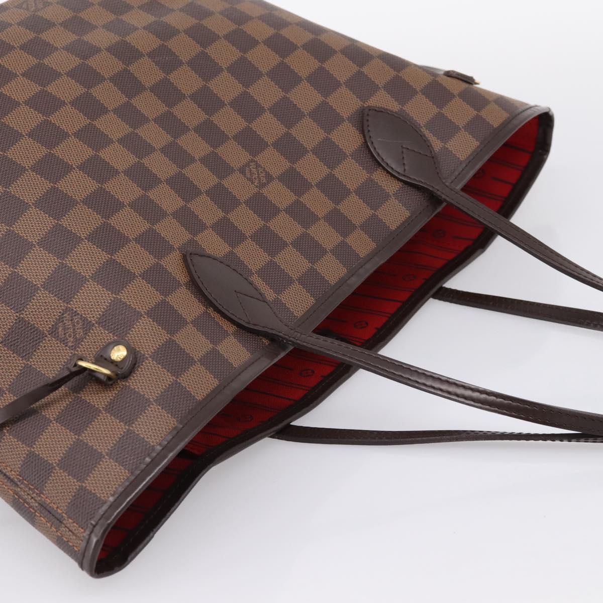 LOUIS VUITTON Damier Ebene Neverfull MM Tote Bag N51105 LV Auth 199361V