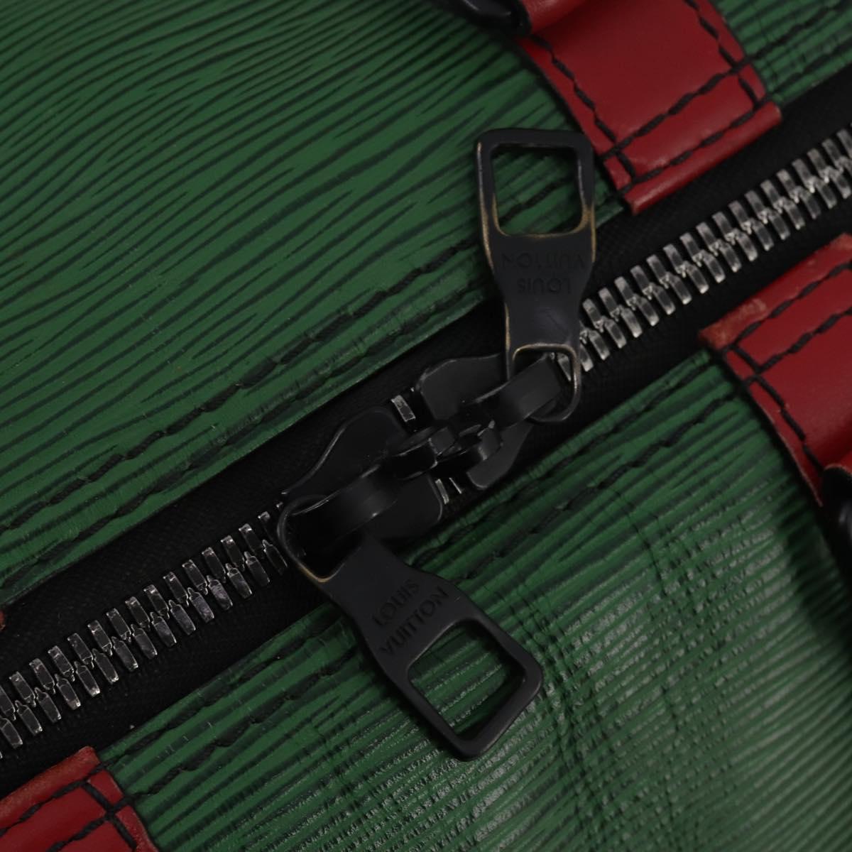 LOUIS VUITTON Epi Keepall Bandouliere 50 Bag Green Red Blue M55571 Auth 199362A