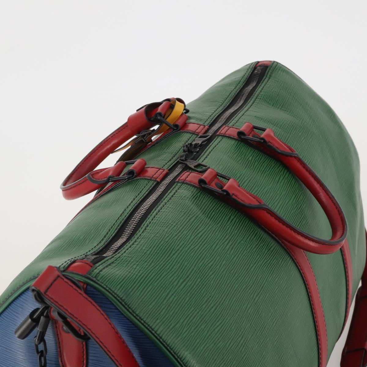 LOUIS VUITTON Epi Keepall Bandouliere 50 Bag Green Red Blue M55571 Auth 199362A