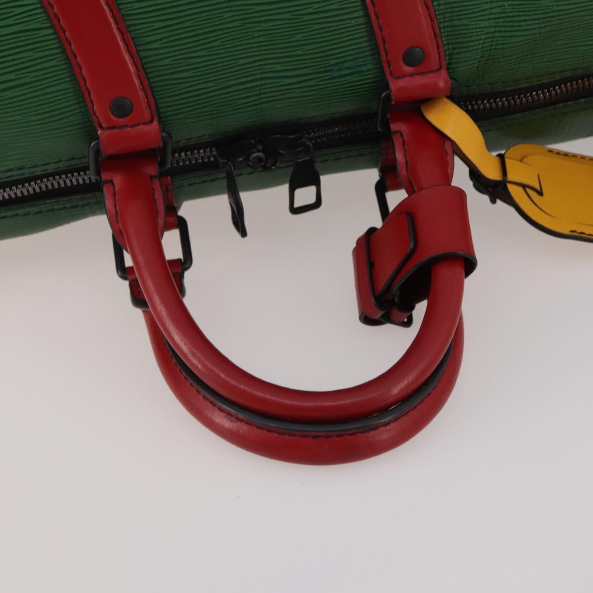 LOUIS VUITTON Epi Keepall Bandouliere 50 Bag Green Red Blue M55571 Auth 199362A