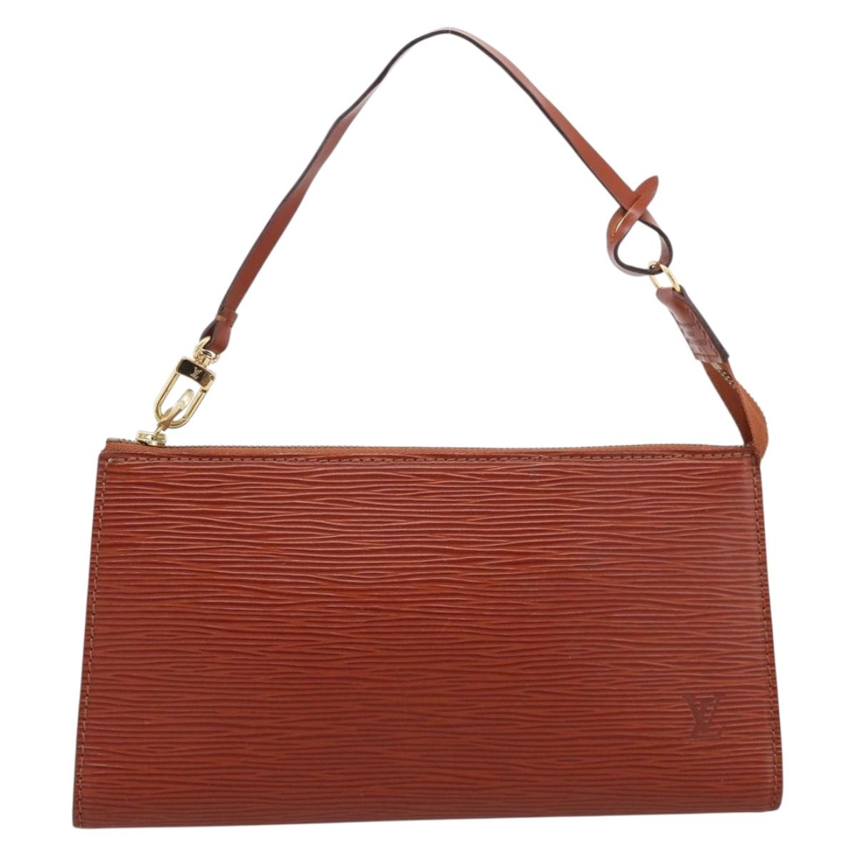 LOUIS VUITTON Epi Pochette Accessoires Pouch Brown M52983 LV Auth 199366