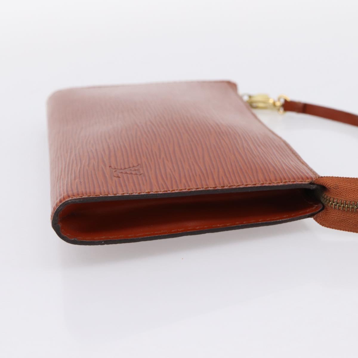 LOUIS VUITTON Epi Pochette Accessoires Pouch Brown M52983 LV Auth 199366