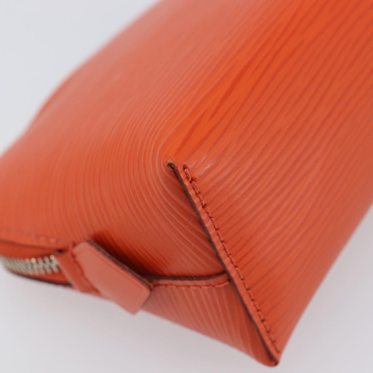 LOUIS VUITTON Epi Pochette Cosmetic PM Pouch Orange M40642 LV Auth 199373V