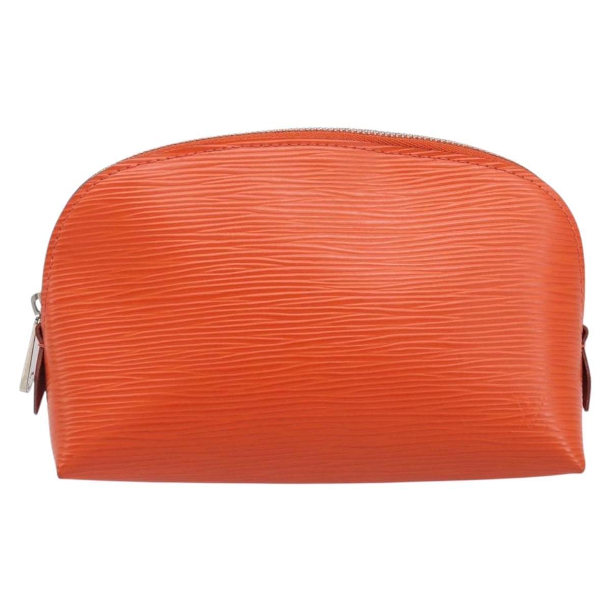 LOUIS VUITTON Epi Pochette Cosmetic PM Pouch Orange M40642 LV Auth 199373V