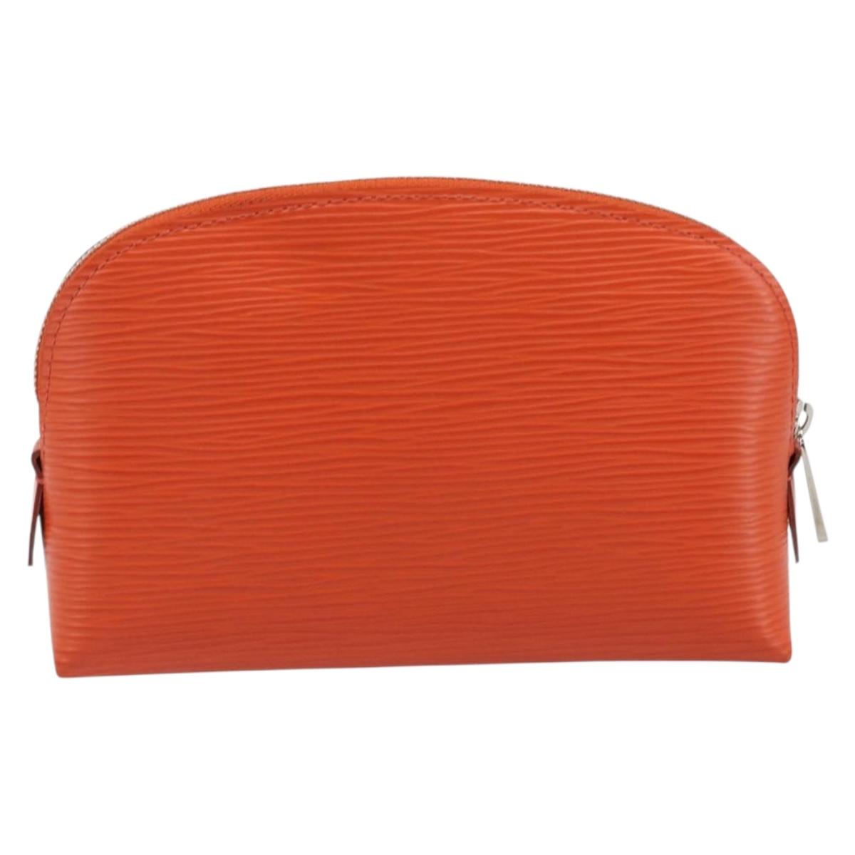 LOUIS VUITTON Epi Pochette Cosmetic PM Pouch Orange M40642 LV Auth 199373V