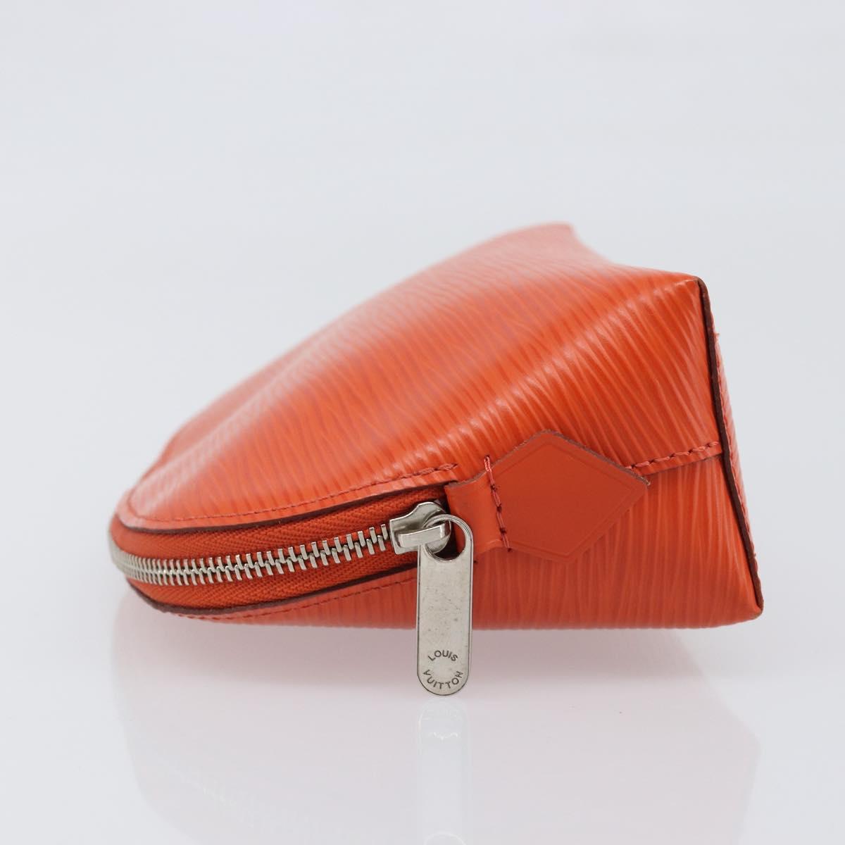 LOUIS VUITTON Epi Pochette Cosmetic PM Pouch Orange M40642 LV Auth 199373V