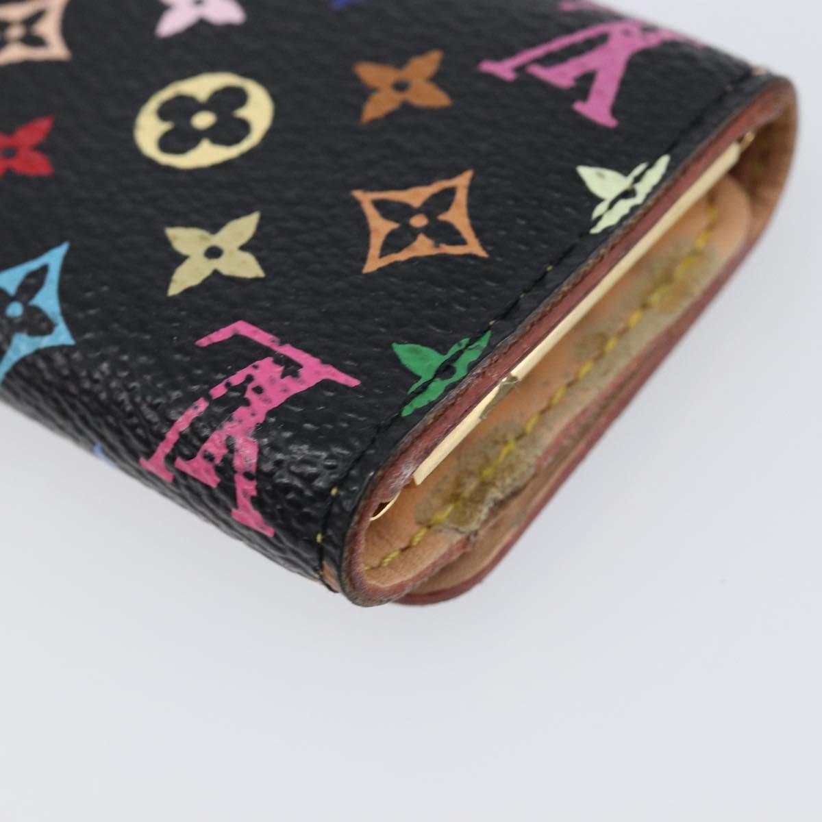 LOUIS VUITTON Monogram Multicolor Multicles 4 Key Case Black M60044 Auth 199374