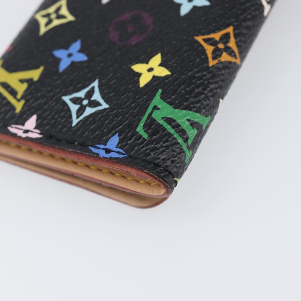 LOUIS VUITTON Monogram Multicolor Multicles 4 Key Case Black M60044 Auth 199374
