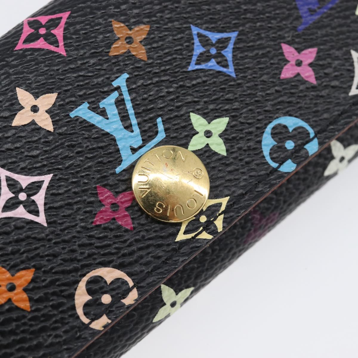 LOUIS VUITTON Monogram Multicolor Multicles 4 Key Case Black M60044 Auth 199374