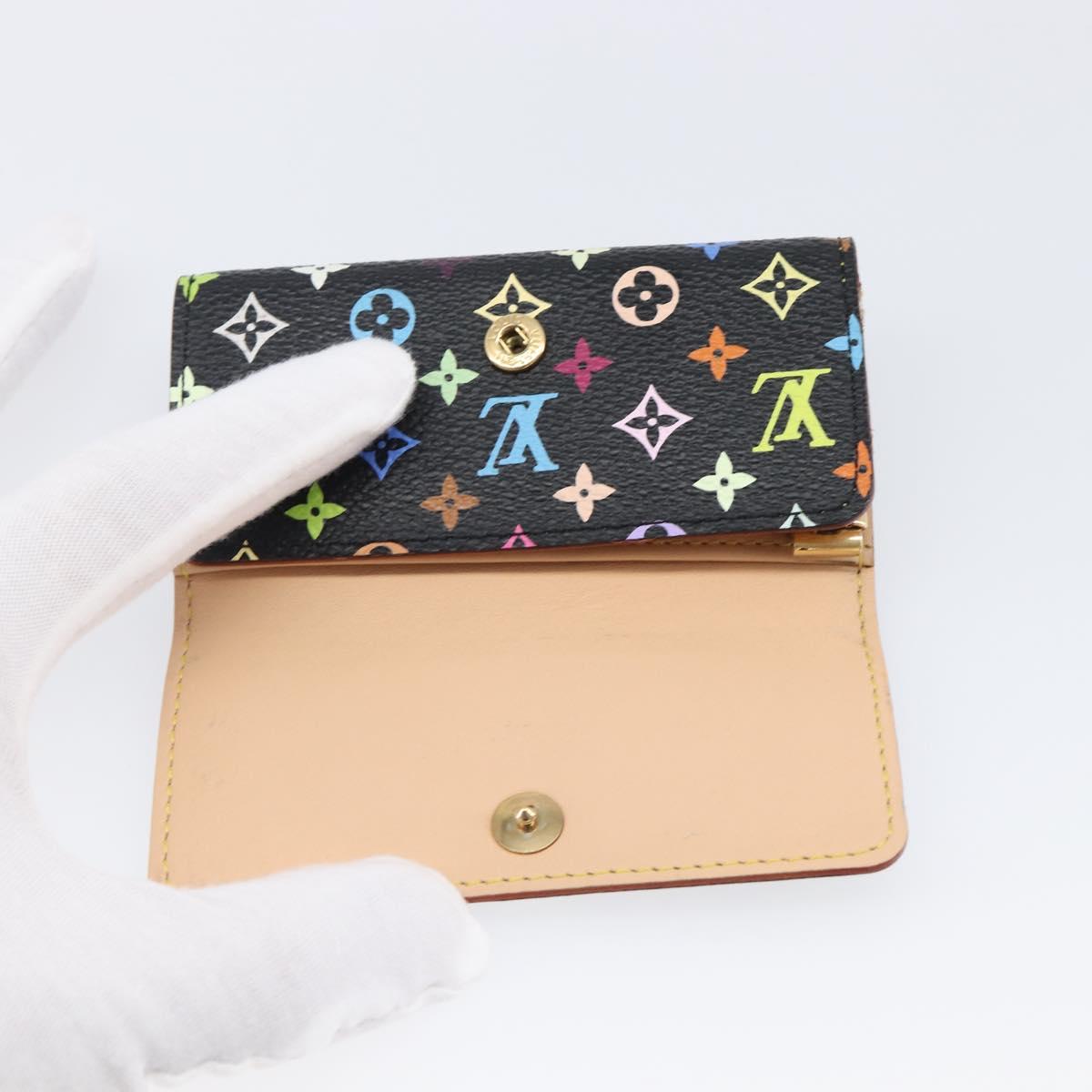 LOUIS VUITTON Monogram Multicolor Multicles 4 Key Case Black M60044 Auth 199374