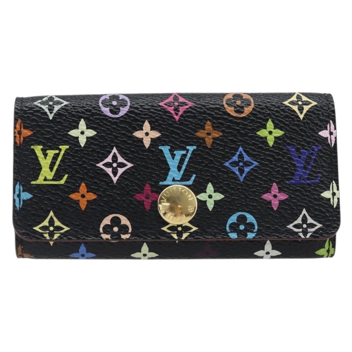 LOUIS VUITTON Monogram Multicolor Multicles 4 Key Case Black M60044 Auth 199374