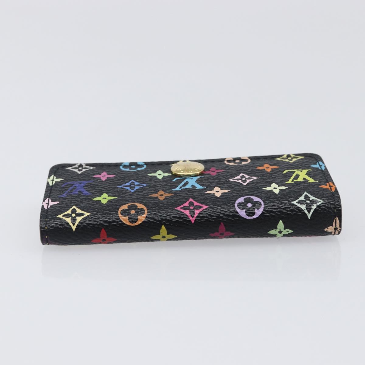 LOUIS VUITTON Monogram Multicolor Multicles 4 Key Case Black M60044 Auth 199374