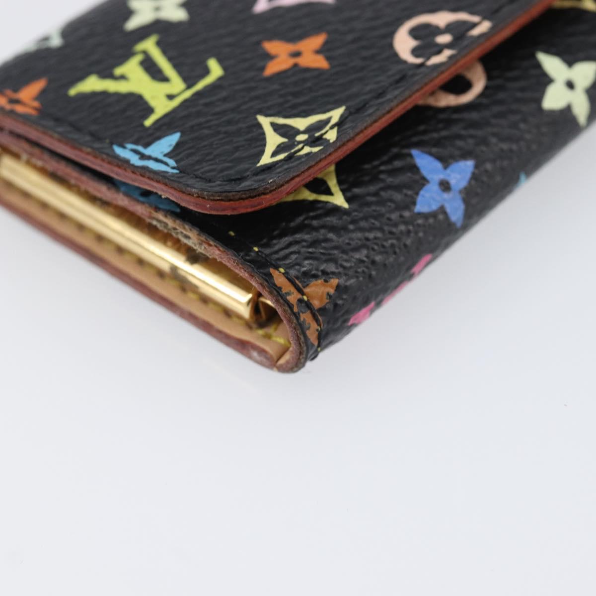 LOUIS VUITTON Monogram Multicolor Multicles 4 Key Case Black M60044 Auth 199374